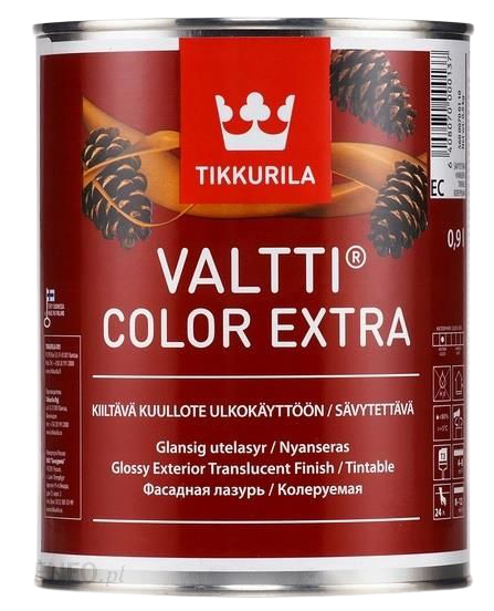 impregnaty do drewna na zewnątrz   Tikkurila Valtti Extra Rozpuszczalnikowy Impregnat do Powierzchni Drewnianych Na zewnątrz Pomieszczeń. Połysk. BazaKolor Ec Opakowanielg 0,9